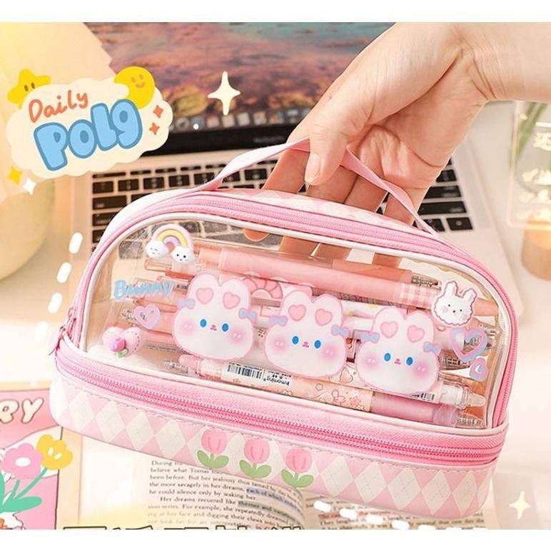 

JH8 Tempat Pensil Kapasitas Besar Bahan PVC Untuk Sekolah