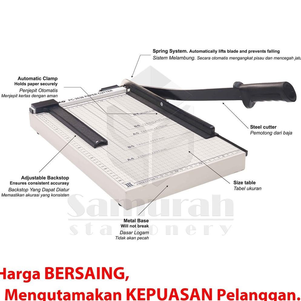 

JH8 Paper Cutter F4 Joyko PC 2638 / Mesin Pemotong Cutting Kertas 26 x 38 cm / Alat Potong Kertas Foto