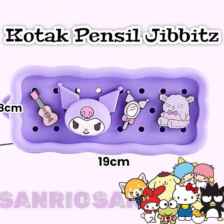 

JH8 Kotak Pensil Silikon DIY Jibbitz Gambar kartun lucu Pensil Case Kartun Tempat Pensil Jibbitz Lucu