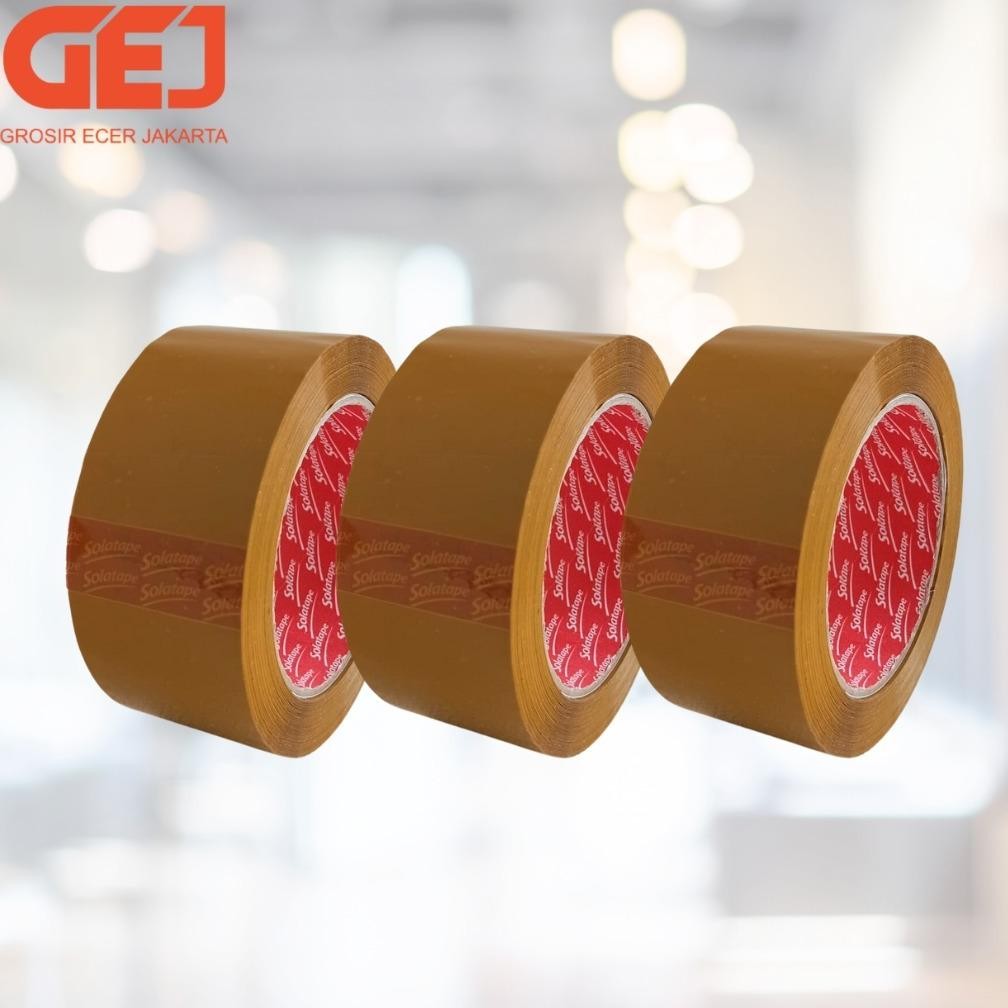 

JH8 6 PCS - Lakban Solatape Bening / Coklat 2inch 45mm x 100yard !! 1 SLOP