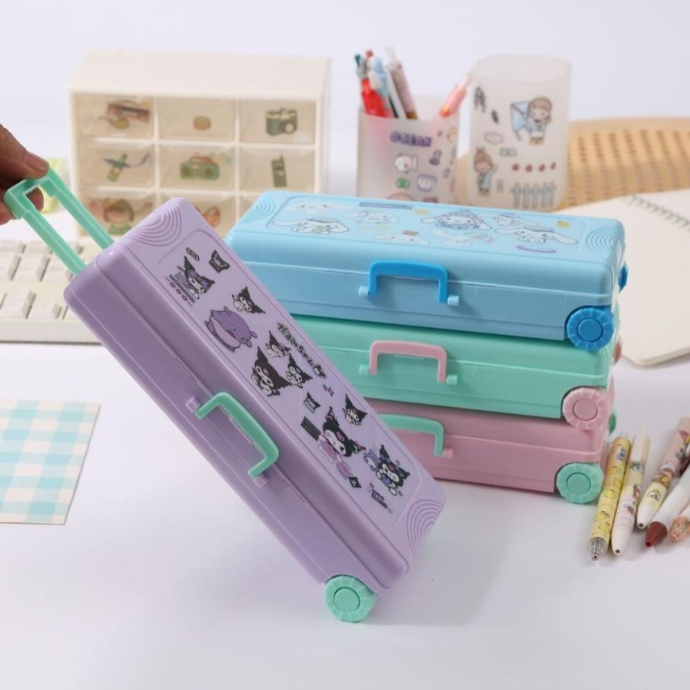 

JH8 Penjual LokalTempat Pensil Pencil Case Large Capacity Anime Kartun Pensil Kasus Troli Kotak Alat Tulis Lucu Anjing Pensil Kotak Persegi Panjang