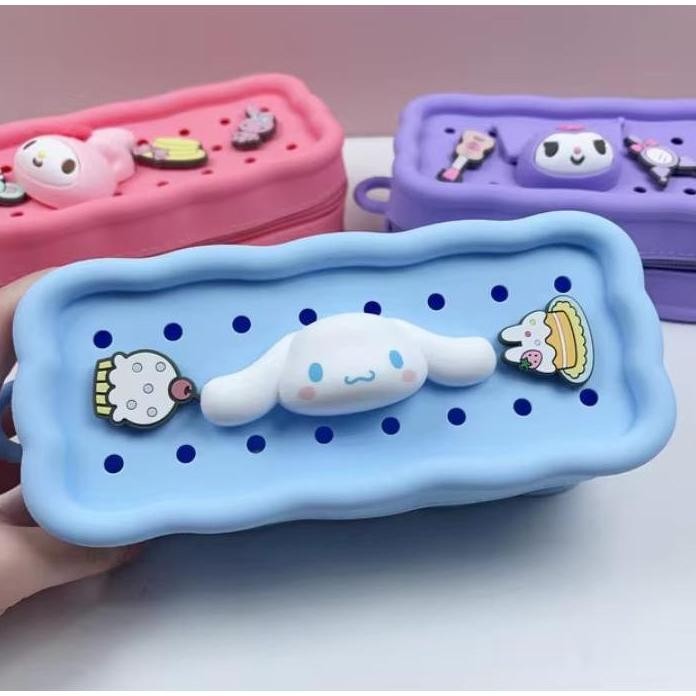 

JH8 AB48 Kotak Pensil Silikon Jibbitz Kartun Pensil Case Kartun Tempat Pensil Jibbitz Karakter Lucu