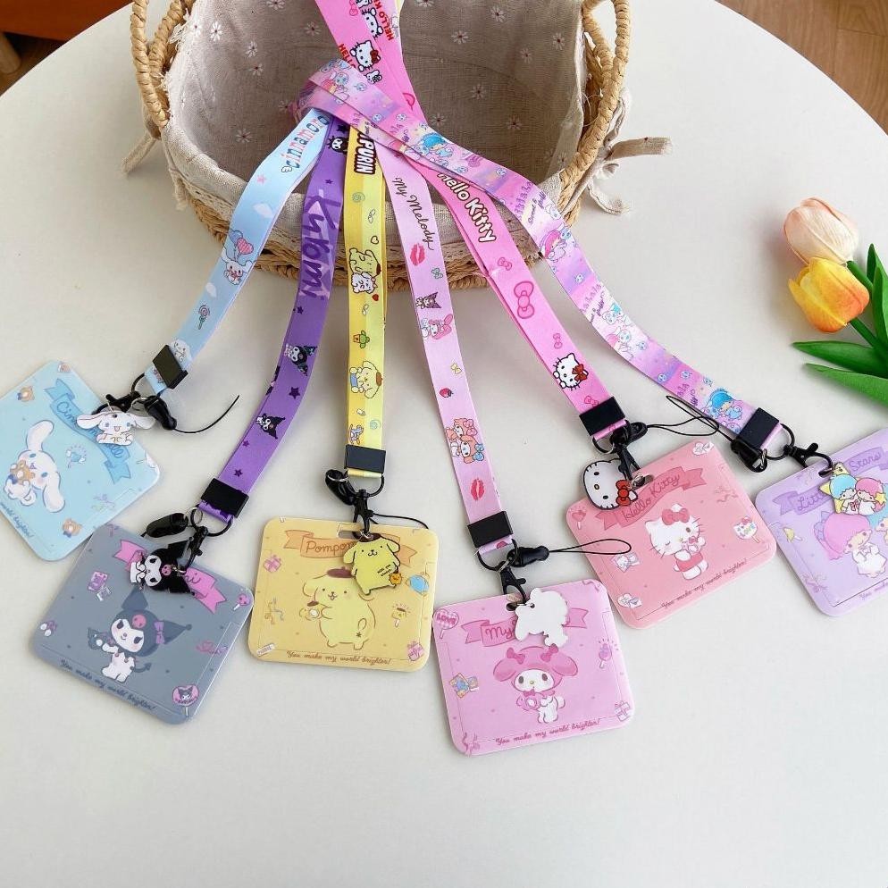 

JH8 Kalung Holder Kartu Sanryo Zanrio/ID Card Holder Name Tag Lanyard Horizontal Horisontal