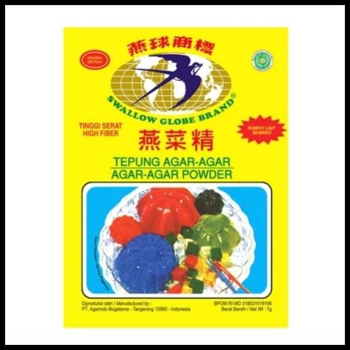 

Terlaris Agar Swallow Globe aneka Warna 7 gram Best Seller