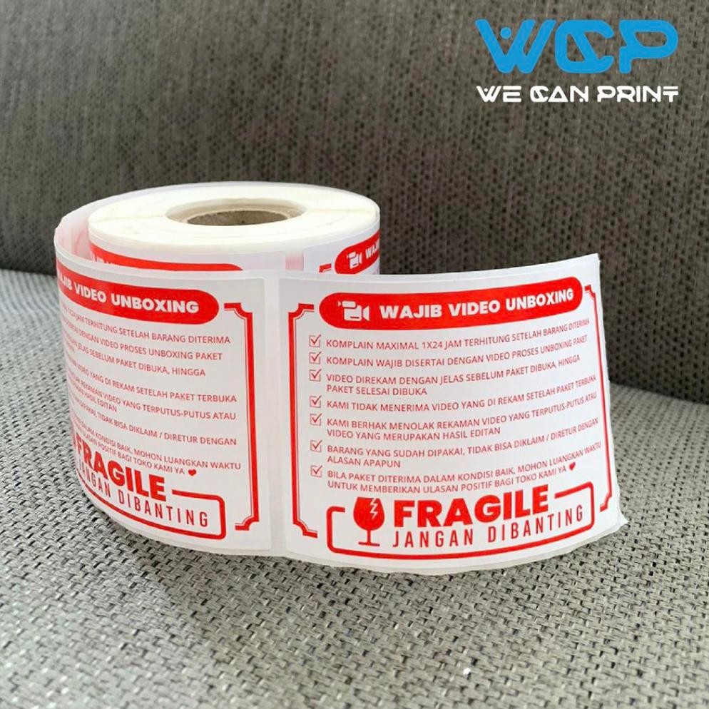 

JH8 Label Sticker FRAGILE 80x60 Wajib Video Unboxing Stiker Jangan Dibanting 80 x 60 mm