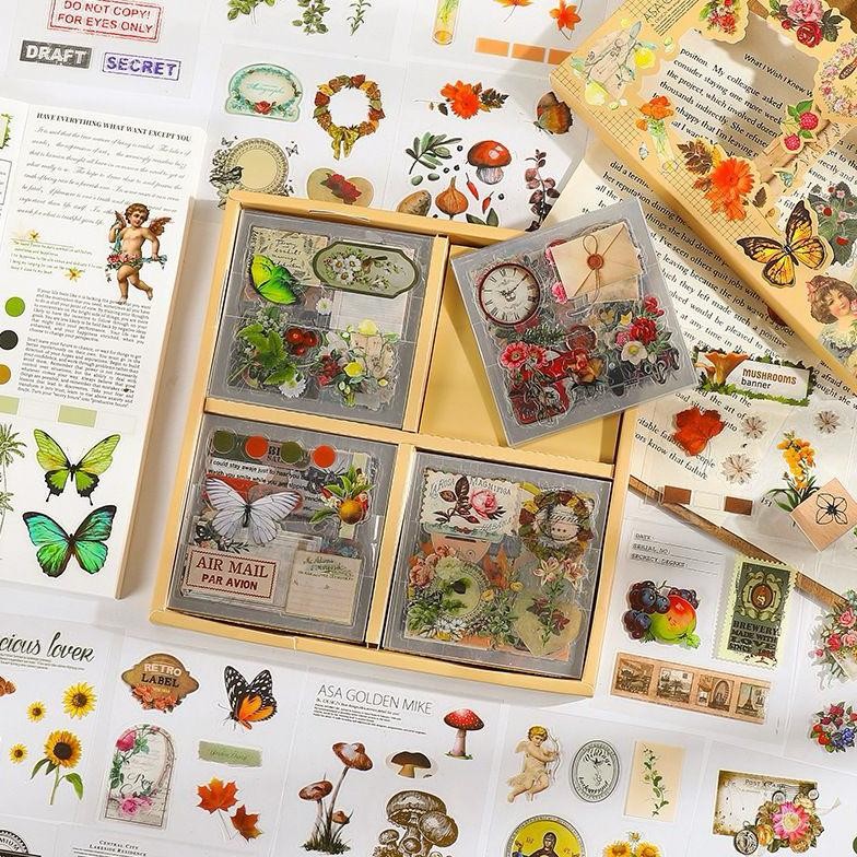 

JH8 ( KKM ) Stiker 100 Lembar Butterfly Flower Aesthetic Jurnal DIY Vintage Sticker