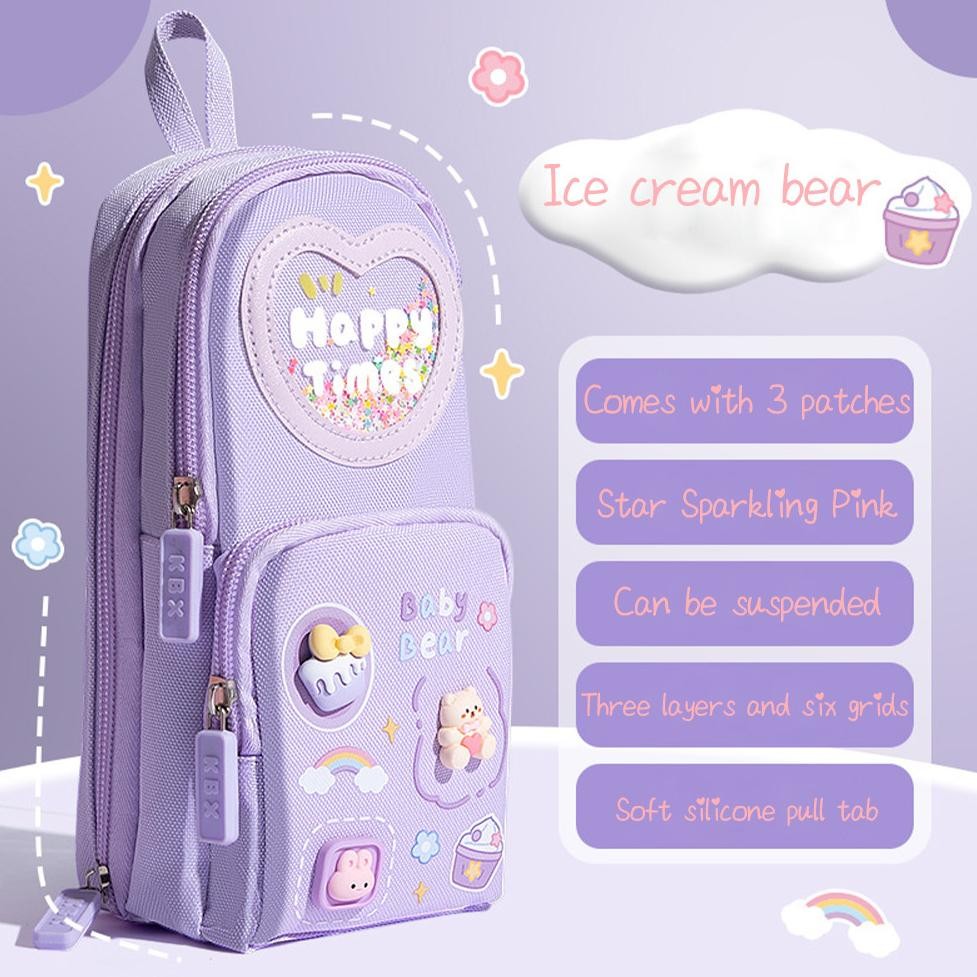 

JH8 3D Anak Tempat Pensil Kotak Pensil Anak Sekolah Pencil Case Hiasan Glitter Karakter Tas Lucu Perempuan