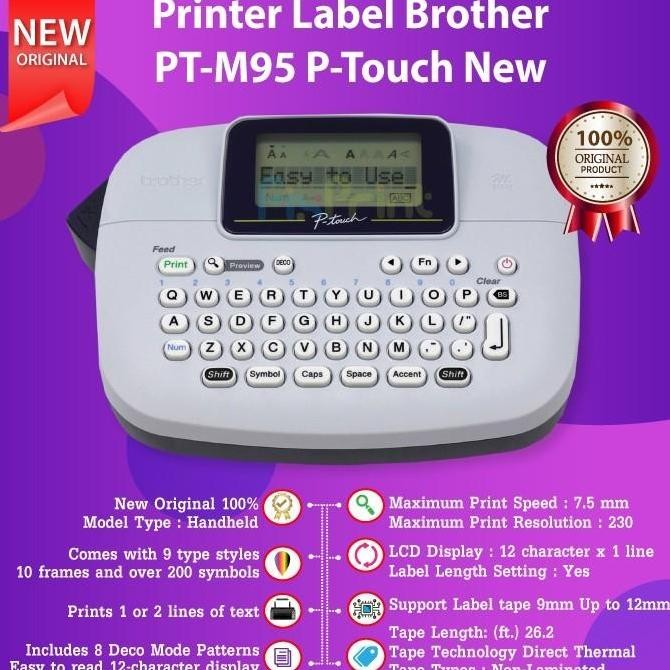 

Brother Stiker Label Printer Pt-M95 Print Handy Maker Seri M-Tape Kualitas Terbaik Harga Termurah