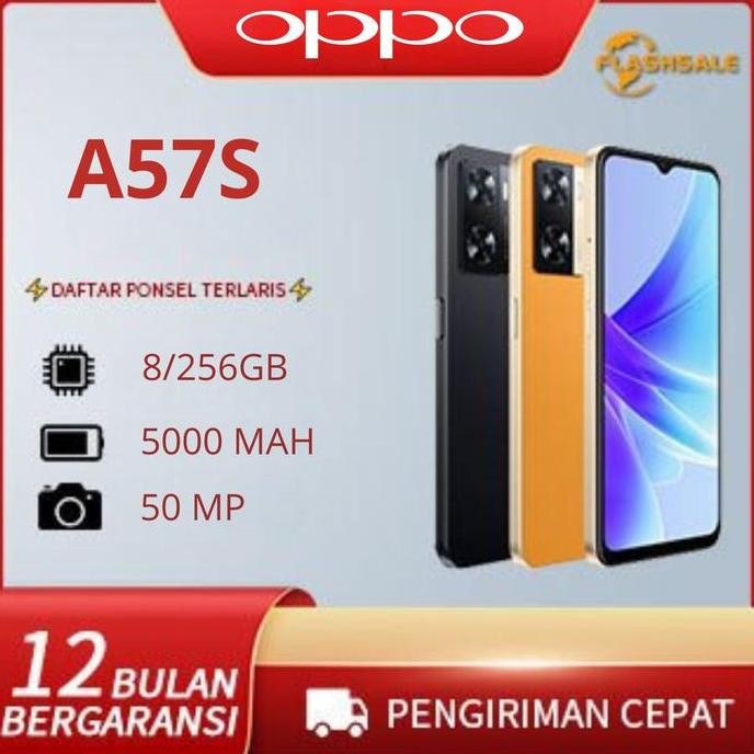 Oppo A57S Ram 8/256Gb Fast Charging 5000 Mah New Produk Segel 12 Bulan Co