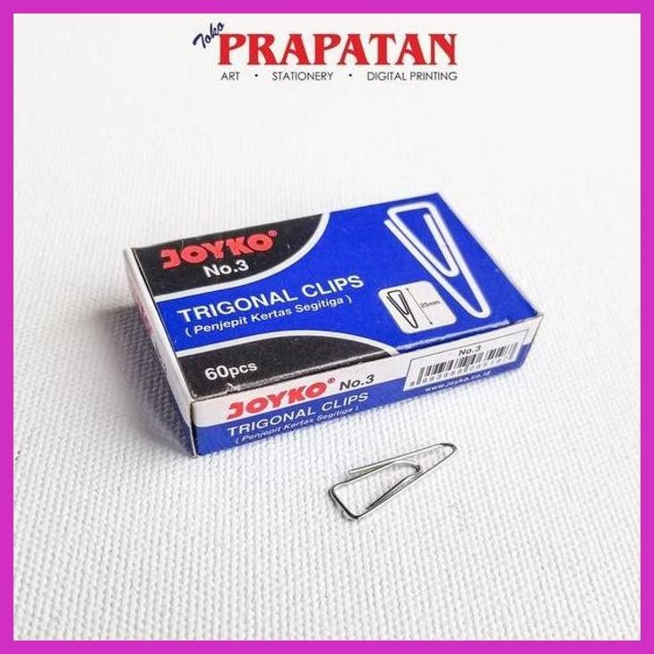

( SEKOLAH / LUKIS ) SALE TRIGONAL CLIP JOYKO NO 3 / KLIP SEGITIGA / PENJEPIT KERTAS SEGITIGA (SENI / MENGGAMBAR / ART / KERAJINAN ) GOOD QUALITY
