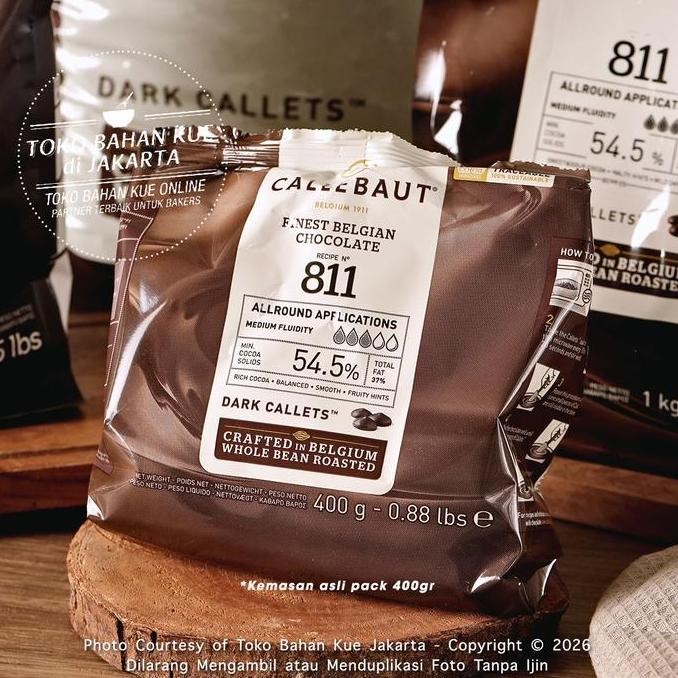 

Callebaut 811 Nv 400Gr Pack Asli Dark Couverture Coin 54,5% Cokelat Baking Coklat