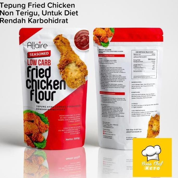 

Allaire Fried Chicken Flour Tepung Keto Rendah Karbohidrat 500 G
