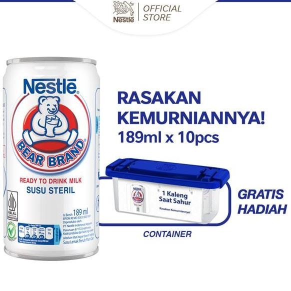 

Bear Brand Milk White 189Ml X 10Pcs Free Container Ramadan