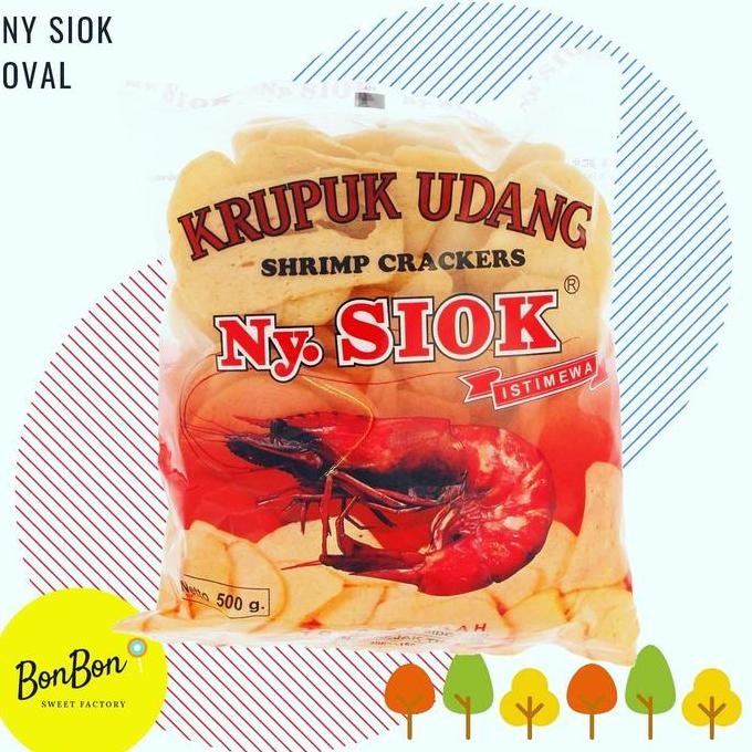 

Kerupuk Ny Siok Oval Bulat / Krupuk Udang Nysiok Asli Ready Gojek