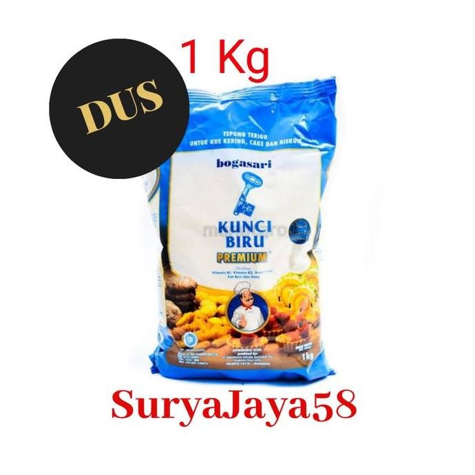 

Tepung Terigu Kunci Biru Kemasan Premium 1Kg | Dus/ Grosir