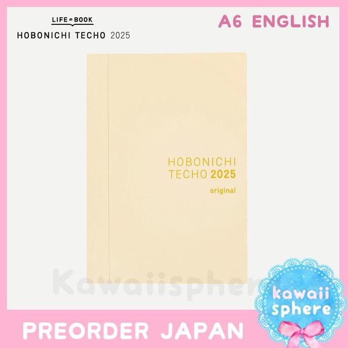 

Hobonichi Techo 2025 A6 English Original Book (January Start) | Hobonichi 2025 | Preorder Handcarry Jepang