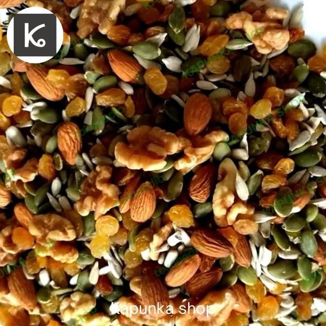 

Trailtrail Mix (Sunflower, Pumpkin Seeds, Almond, Raisin,Walnut 500Grm