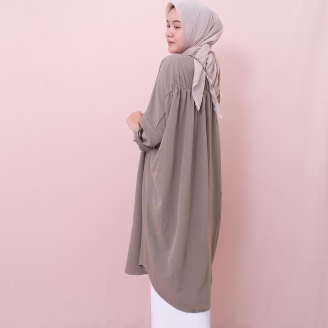 Okedashop - Sya Long Tunic Plain - Long Tunik Wanita Polos Korean Style