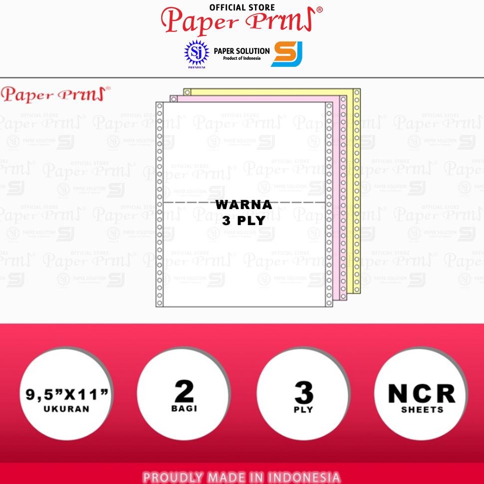 

JH8 Paperpryns Kertas Continuous Form 3PLY NCR PRS 9,5" x 11"/2 (Bagi 2)