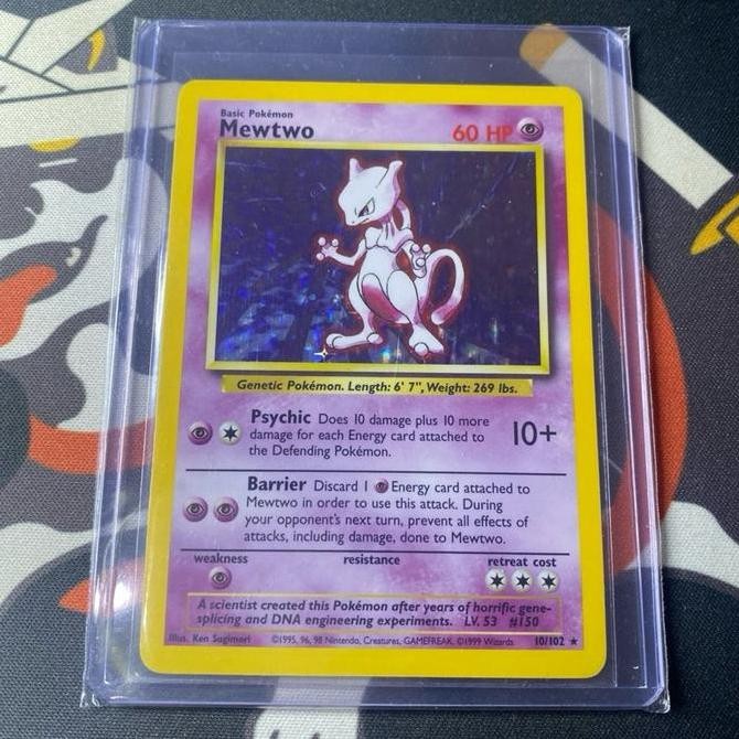 Kartu Pokemon TCG EN English WOTC Base Set Mewtwo Holo Rare Original