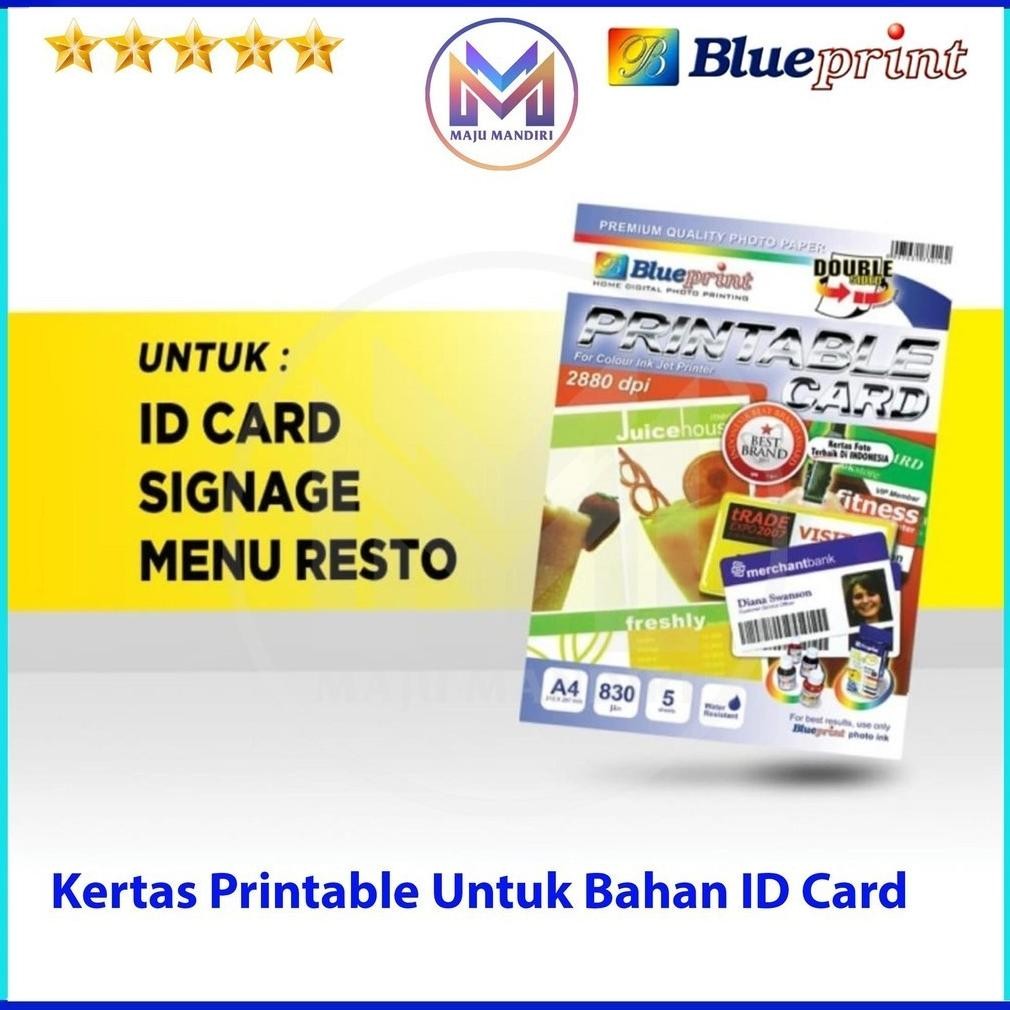 

JH8 Bahan ID Card Blueprint Ukuran A4 830 Micron / Printable Card White