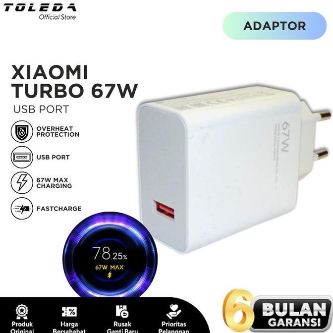 Kepala Charger Xiaomi 67W Max Fast Charging Usb Port Original 100%