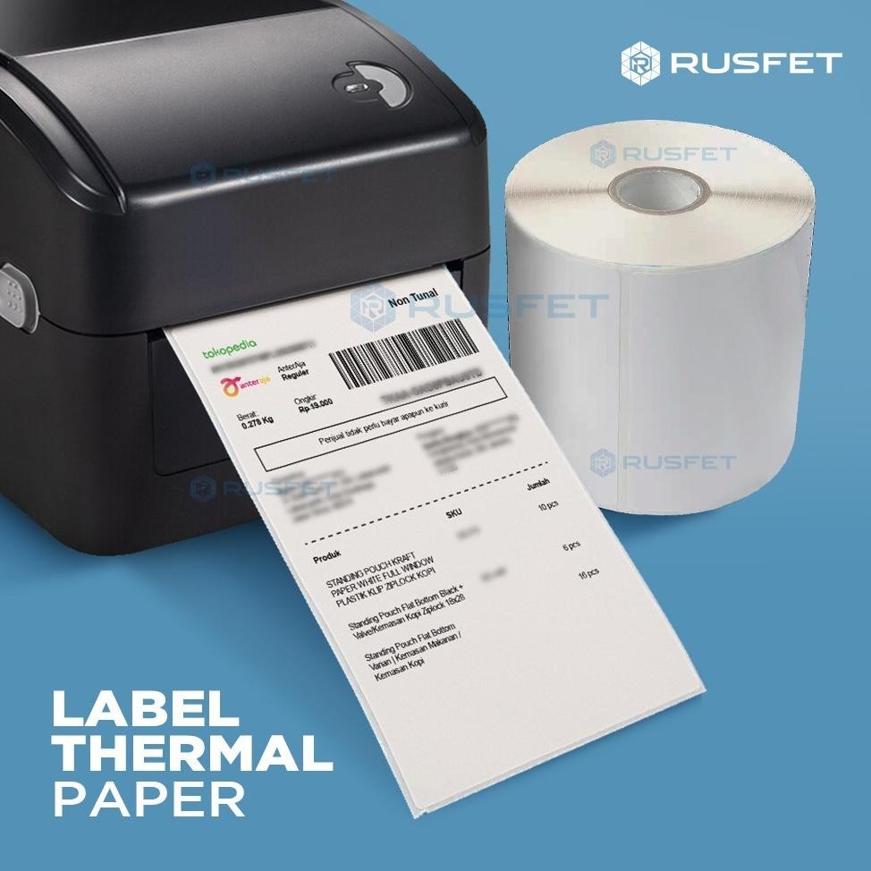 

JH8 Label Kertas Sticker Thermal Rusfet Resi Paper stiker printer barcode POS onlineshop