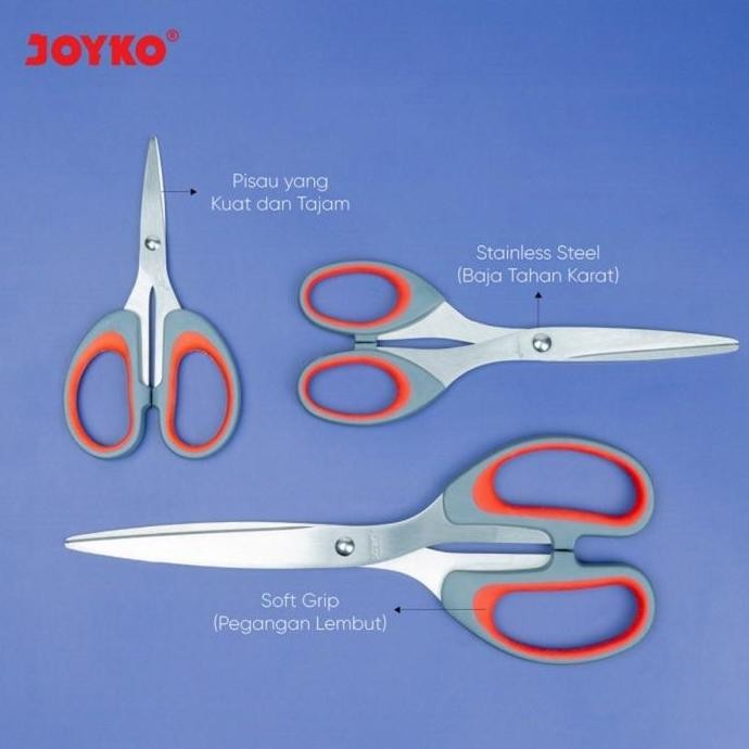 

ready !!! JOYKO SCISSOR GUNTING JOYKO KECIL BESAR STAINLESS TAJAM KARET [12PCS]
