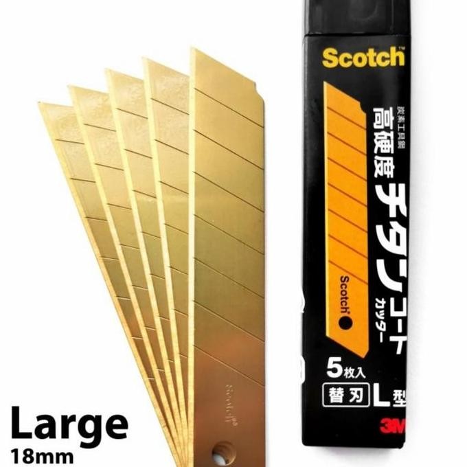 

ready !!! Cutter Emas Scotch 3M Titanium Coated Cutter Blade Besar Kecil Refill