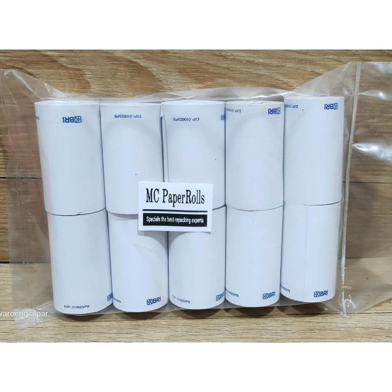

JH8 KERTAS THERMAL LOGO BRI/BRILINK 57x12meter 1 DUS ISI 100 ROLL Merk RM, Otani, Eprint ,Go Print