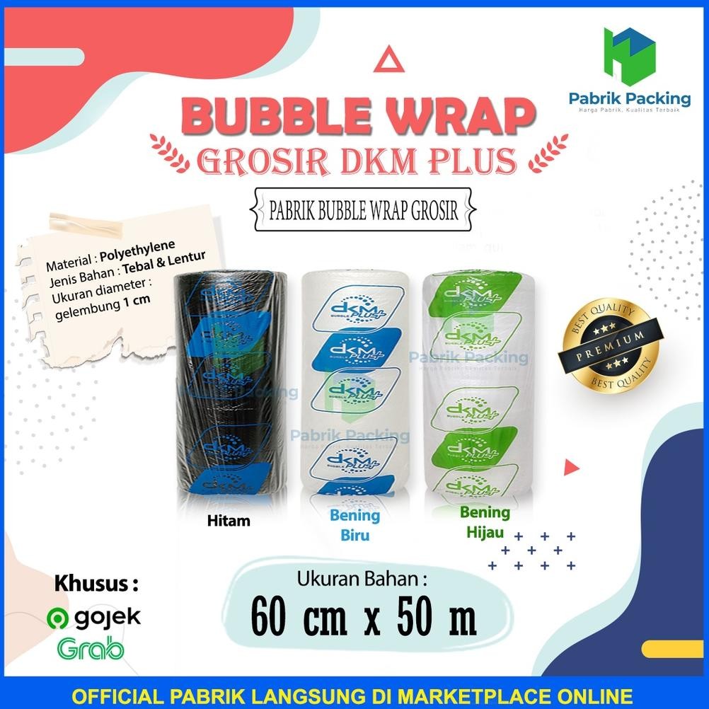 

JH8 PLASTIK BUBBLE WRAP 60 CM x 50 M PREMIUM DELKOMAS TERMURAH /ROLL
