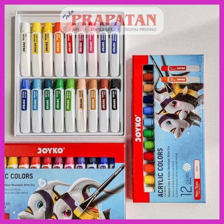 

( SEKOLAH / LUKIS ) COD CAT AKRILIK SET JOYKO 18X12ML | JOYKO ACRYLIC SET (SENI / MENGGAMBAR / ART / KERAJINAN ) GOOD QUALITY