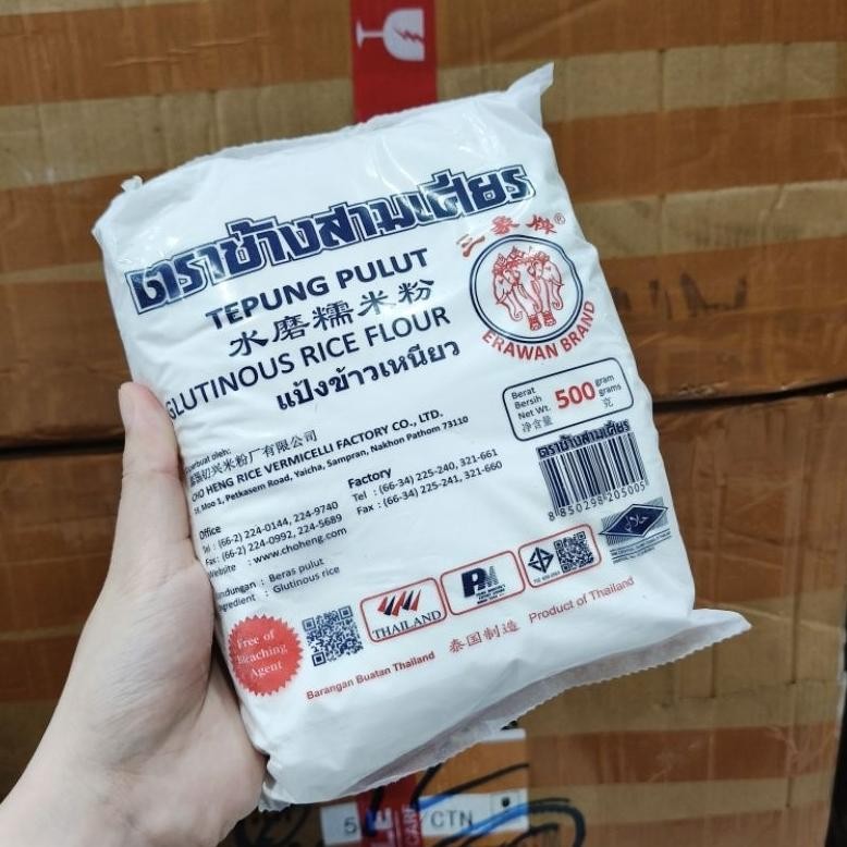 

Promo Tepung Pulut Thailand 500 Gram Glutinous Rice Flour Ketan Cap Gajah