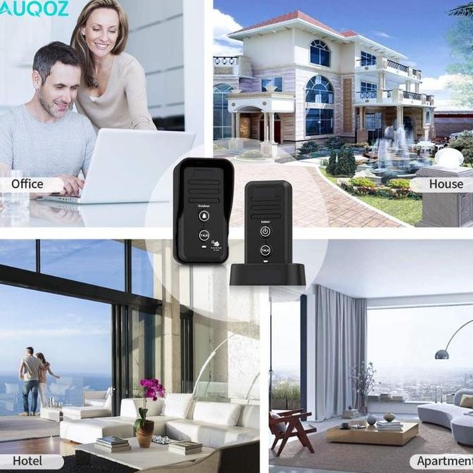 Auqoz Wireless Audio Doorbell Intercom Kit - Bel Pintu Rumah Interkom