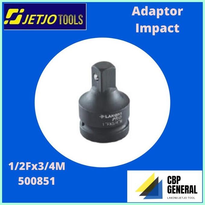JETJO TOOLS Adaptor Impact 1/2Fx3/4M / Sok Adaptor 851