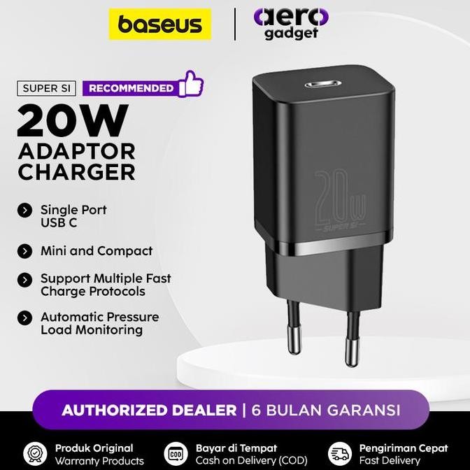 Baseus Adaptor Charger Fast Charging Pd 20W Quick Charge Iphone 12