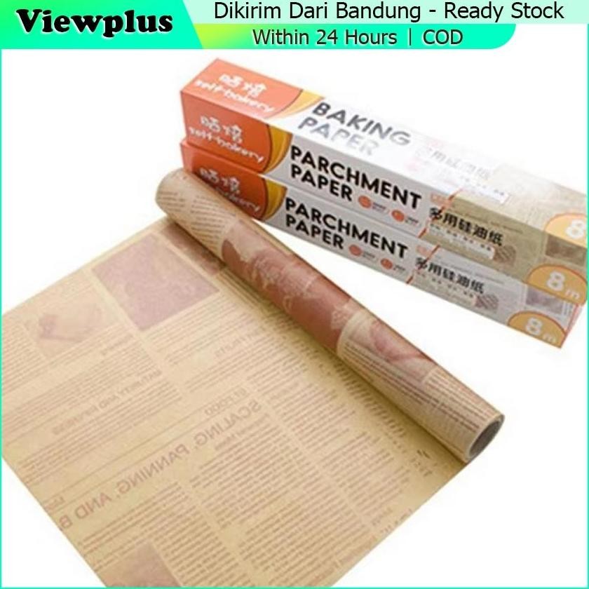 8Meter Baking Paper Koran Motif Cooking Paper Newspaper Vintage Kertas Baking Kertas Roti