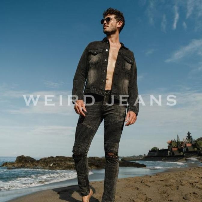 Weird Jeans -Biker Jeans Mashblack- Celana Jeans Pria Skinny Slim