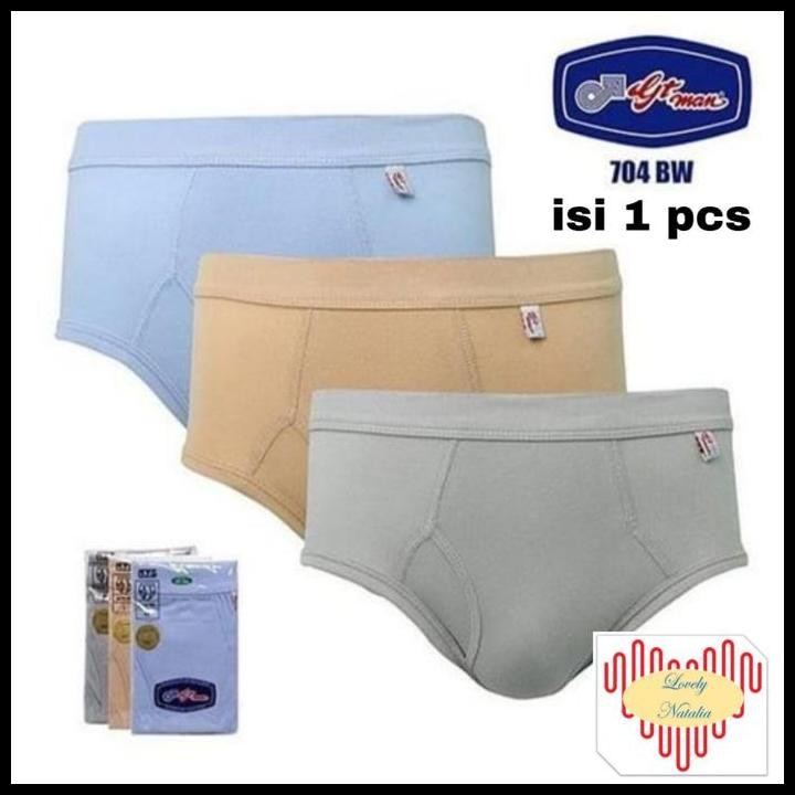 Terlaris Celana dalam pria GT-Man / CD GT Man / Pakaian dalam GTman RPG 704 BW Katun Dewasa Polos Bo