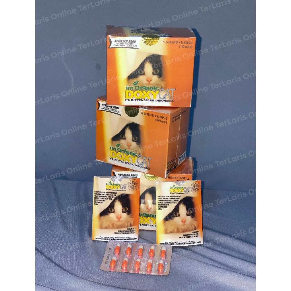 Obat Flu Kucing Doxy Cat 100 Kapsul DoxyCat Im Organik Doxy Cat AST