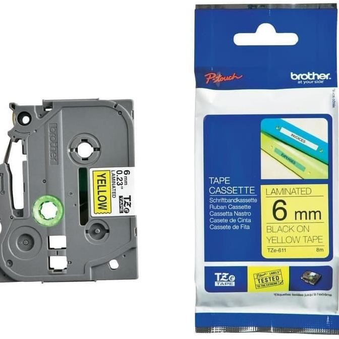 

Rekomendasi !!! Brother Ptouch Label Tape Tze-611 6Mm Black On Yellow Tze611 Resmi