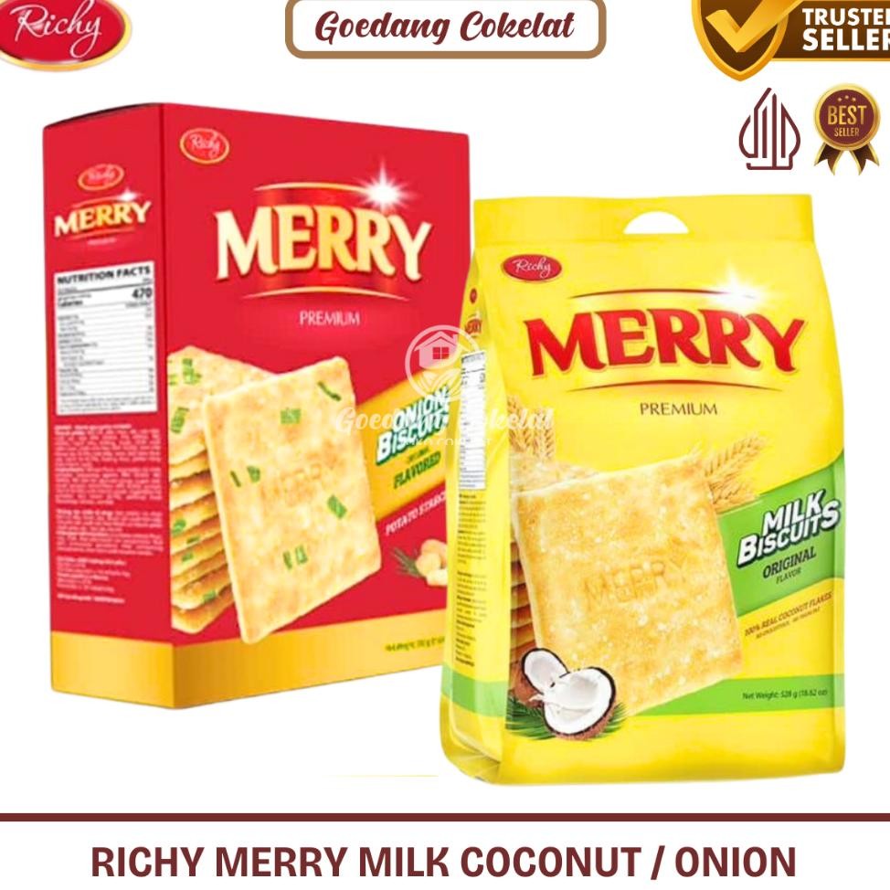 

Richy Merry Onion Milk Coconut Biscuits Craers Kers Rasa Susu Kelapa Bawang Kemasan 333G 528G