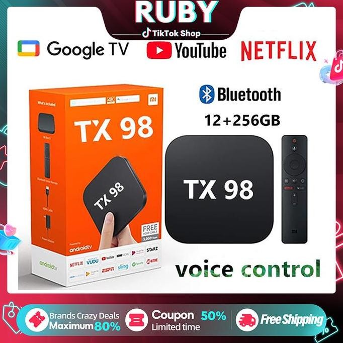 Terlaris Tx 98 Android Tv Box 8K Android Set-Top Box 16+256G Bluetooth Connection Intelligent Voice 
