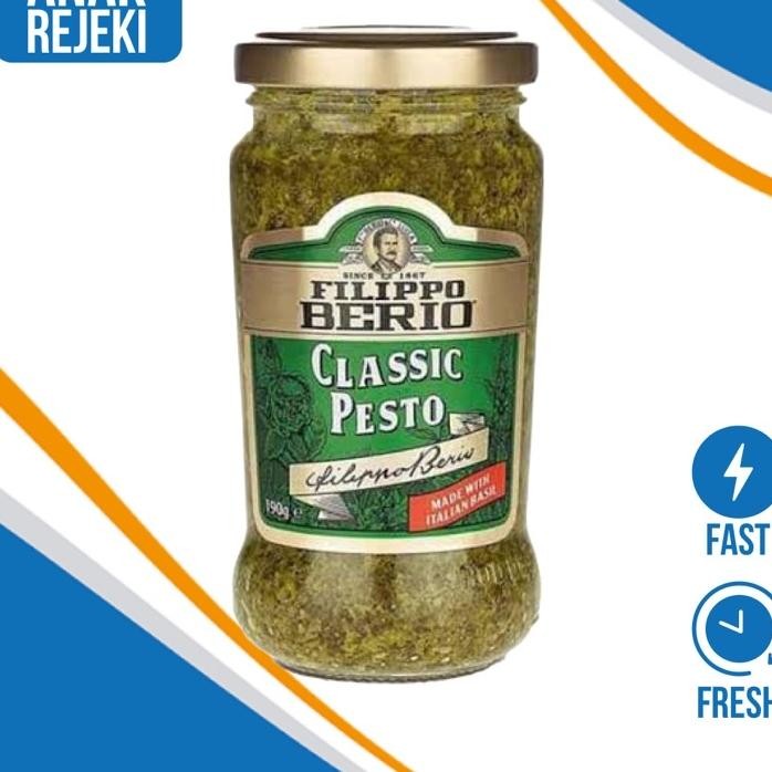 

Filippo Berio Classic Pesto 190Gr Saus Pasta Spagheti Pesto Basil