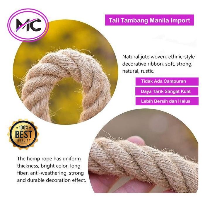 

Tali Tambang Besar 38Mm 40Mm Tampar Manila Goni Kapal Dadung Rami Original Dan Terpercaya