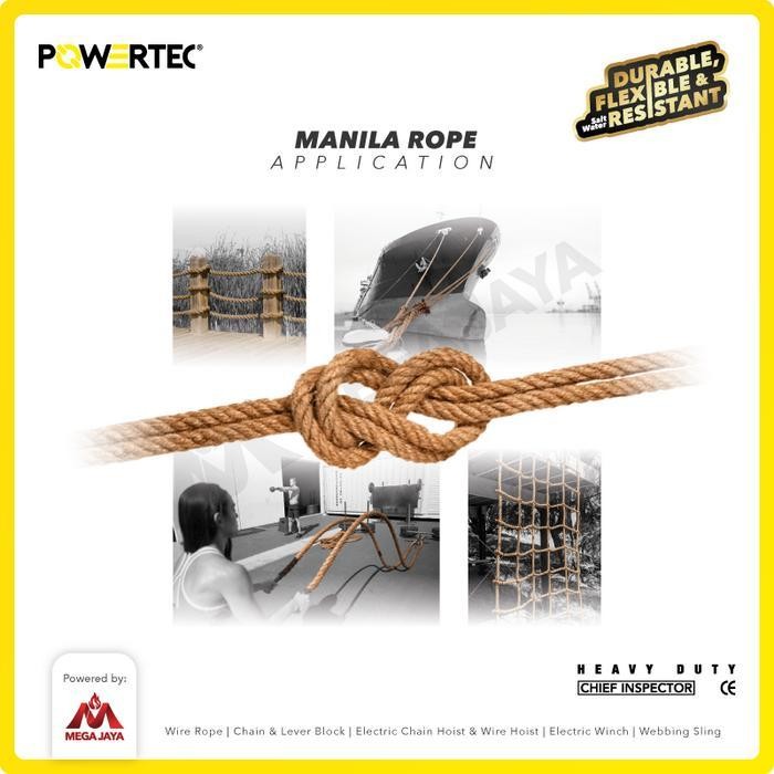 

Tali Tambang Manila Rope 38 Mm X 190 M X 188 Kg Powertec Tampar Dadung Original Dan Terpercaya