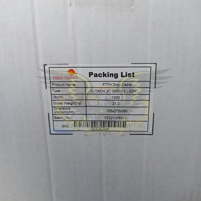 Kabel Dropcore Fiber Optik 2 Core 3 Seling Panjang 1Km Fiber Tekno New Stok
