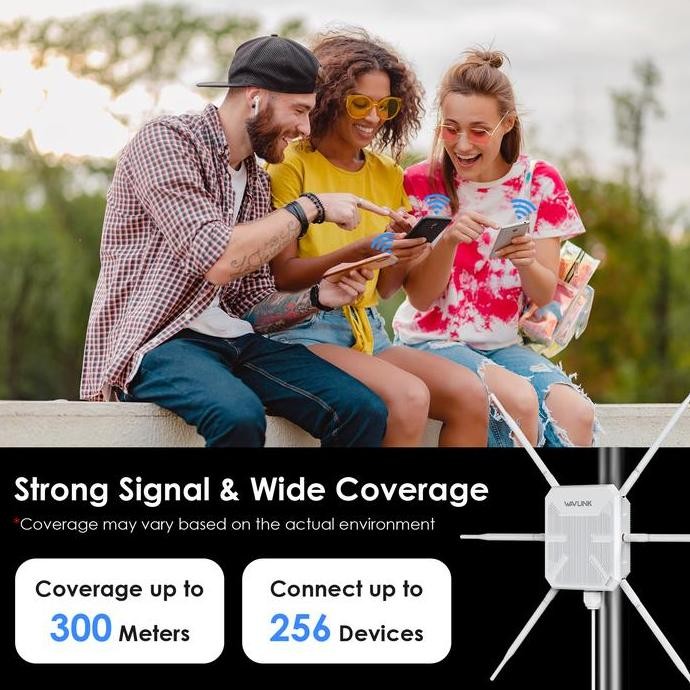 Wavlink Ax3000 2.4G+5G Dual-Band Wifi Mesh Extender Luar Ruangan New Stok