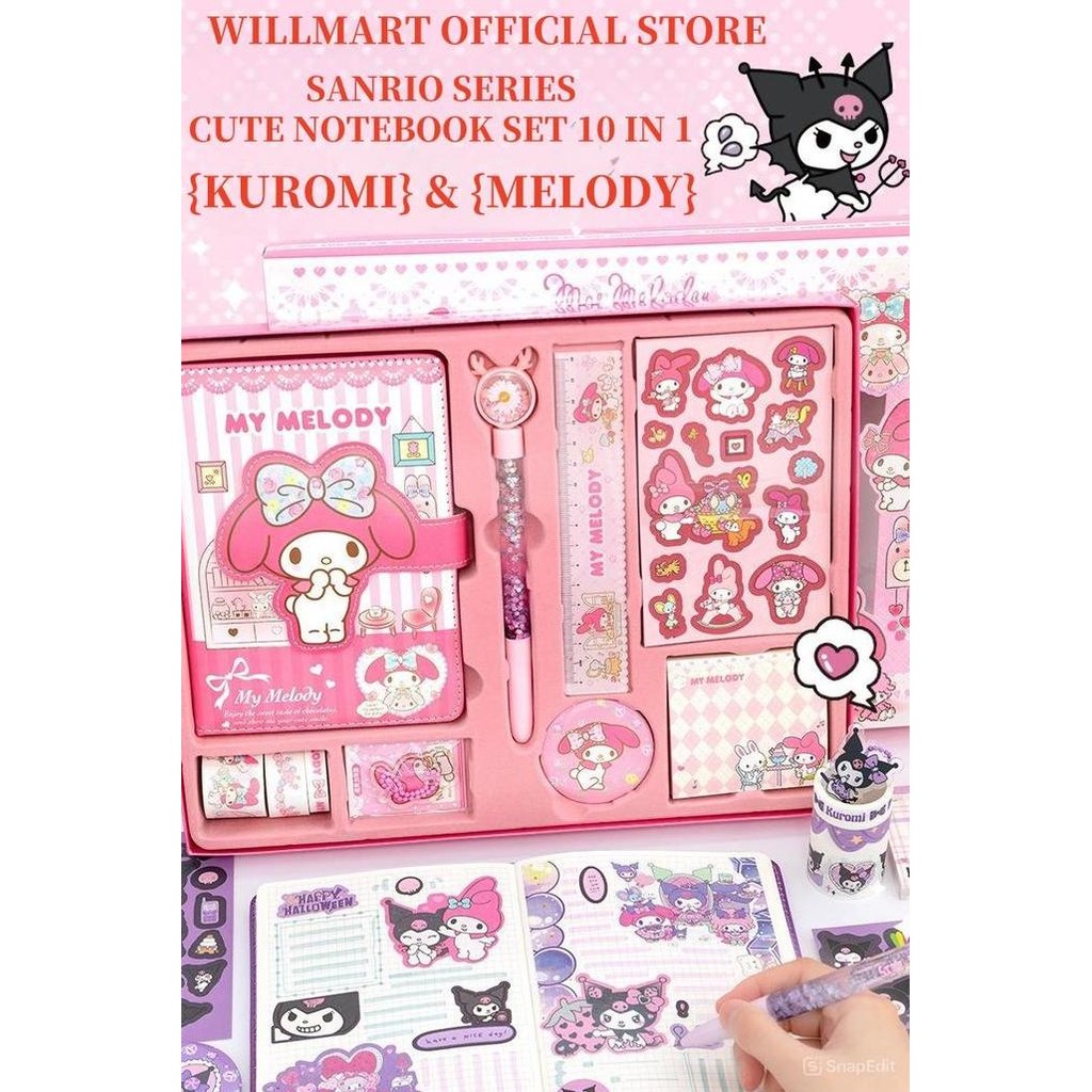 

SANRIO LUXURY NOTEBOOK FULLSET 9 IN 1 GIFT BOX /DIARY GIFT BOX KUROMI & MELODY /NOTEBOOK KUROMI SET KUROMI TERBARU ASLI 100% ORIGINAL OFFICIAL MODERN GARANSI BRAND TERLARIS DISKON GROSIR COD TREND 2025 NEGO BAYAR DI TEMPAT DISKON GRATIS ONGKIR