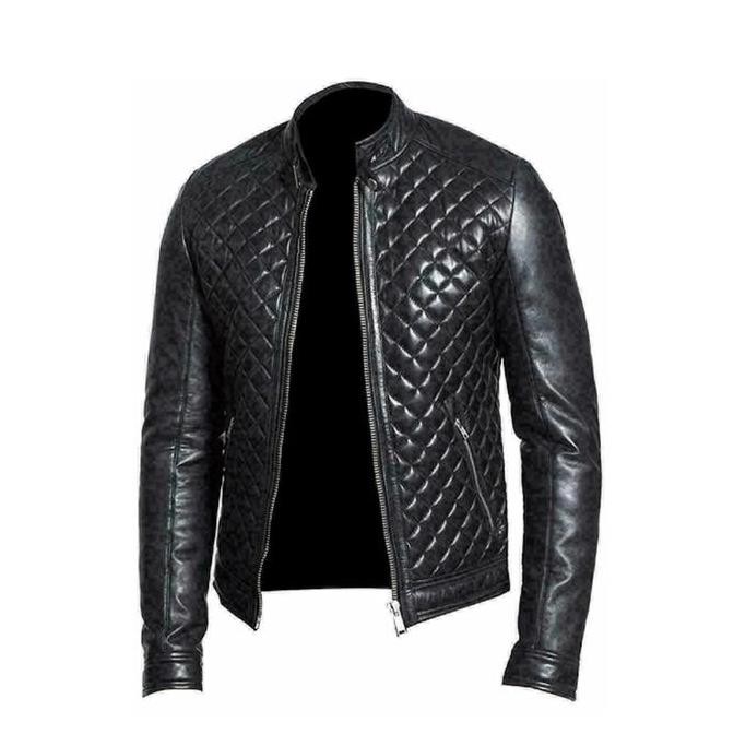 Jaket Bomber Pria Kulit Domba Kanzia Leathershop Nafeda Sport Kancing Tipis Casual Hitam Blazer Teba